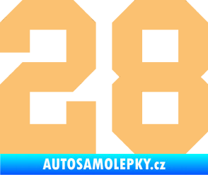 Samolepka Startovní číslo 28 béžová