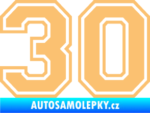 Samolepka Startovní číslo 30 typ 4 béžová