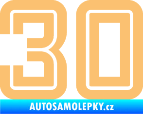 Samolepka Startovní číslo 30 typ 7 béžová