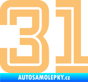 Samolepka Startovní číslo 31 typ 7 béžová