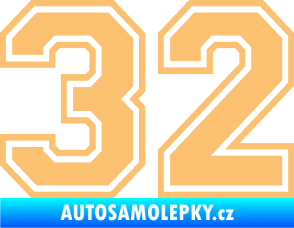Samolepka Startovní číslo 32 typ 4 béžová