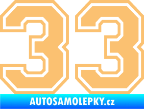 Samolepka Startovní číslo 33 typ 4 béžová