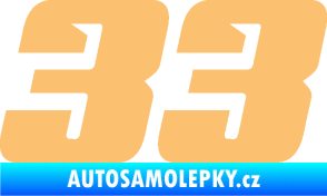 Samolepka Startovní číslo 33 typ 6 béžová