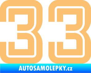 Samolepka Startovní číslo 33 typ 7 béžová