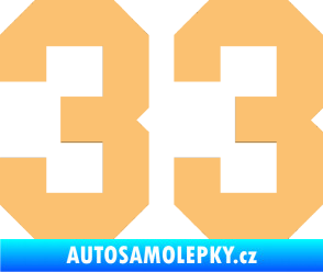 Samolepka Startovní číslo 33 béžová