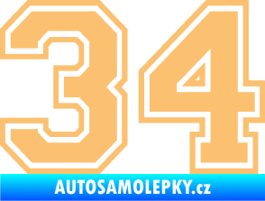 Samolepka Startovní číslo 34 typ 4 béžová