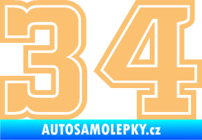 Samolepka Startovní číslo 34 typ 5 béžová