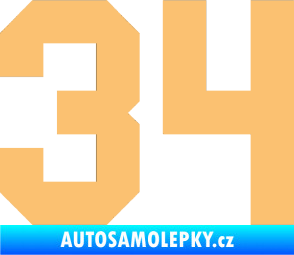 Samolepka Startovní číslo 34 béžová