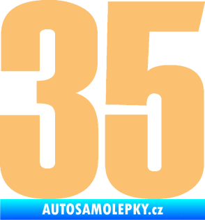 Samolepka Startovní číslo 35 typ 2  béžová