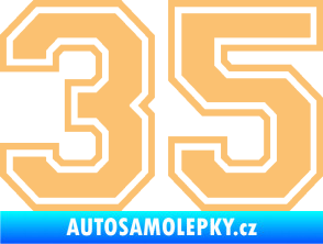 Samolepka Startovní číslo 35 typ 4 béžová