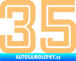 Samolepka Startovní číslo 35 typ 7 béžová