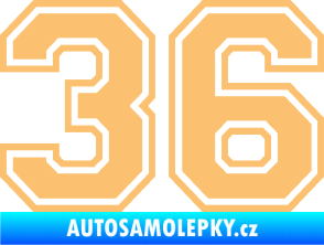 Samolepka Startovní číslo 36 typ 4 béžová