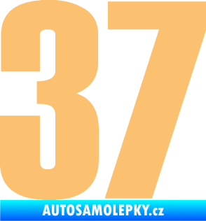Samolepka Startovní číslo 37 typ 2    béžová