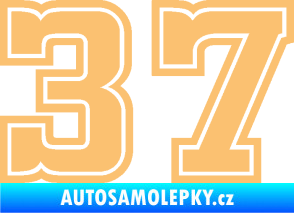 Samolepka Startovní číslo 37 typ 5 béžová