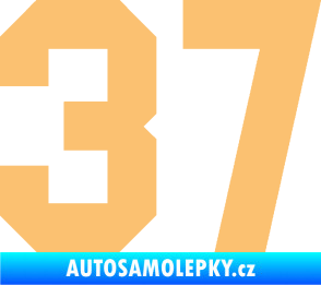 Samolepka Startovní číslo 37 béžová
