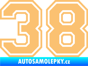 Samolepka Startovní číslo 38 typ 4 béžová
