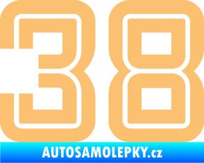 Samolepka Startovní číslo 38 typ 7 béžová