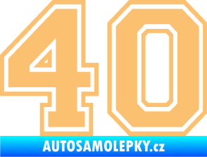 Samolepka Startovní číslo 40 typ 4 béžová