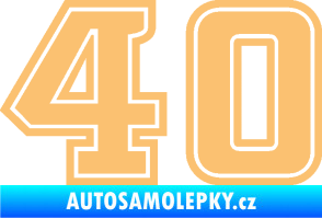 Samolepka Startovní číslo 40 typ 5 béžová