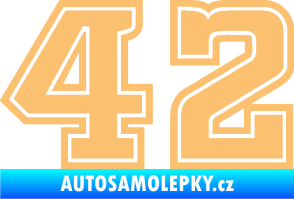 Samolepka Startovní číslo 42 typ 5 béžová