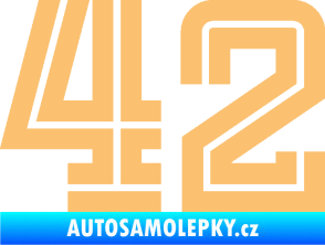 Samolepka Startovní číslo 42 typ 7 béžová
