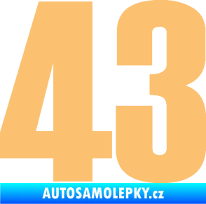 Samolepka Startovní číslo 43 typ 2    béžová