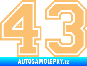 Samolepka Startovní číslo 43 typ 4 béžová