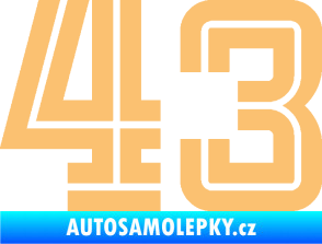 Samolepka Startovní číslo 43 typ 7 béžová
