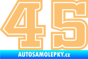 Samolepka Startovní číslo 45 typ 5 béžová