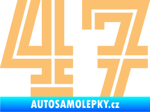 Samolepka Startovní číslo 47 typ 7 béžová