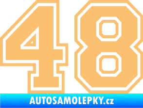 Samolepka Startovní číslo 48 typ 4 béžová