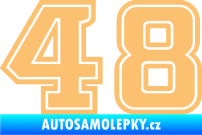 Samolepka Startovní číslo 48 typ 5 béžová