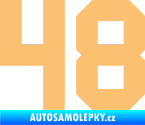 Samolepka Startovní číslo 48 béžová