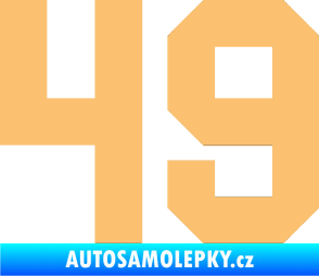 Samolepka Startovní číslo 49 béžová