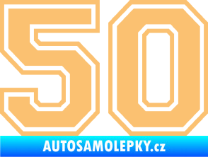 Samolepka Startovní číslo 50 typ 4 béžová