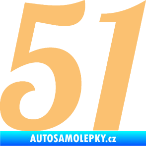 Samolepka Startovní číslo 51 typ 3 béžová