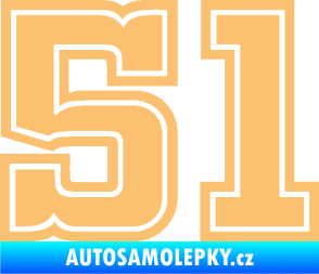 Samolepka Startovní číslo 51 typ 5 béžová