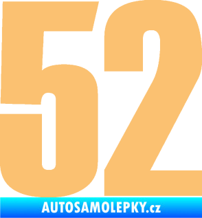 Samolepka Startovní číslo 52 typ 2  béžová