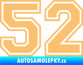 Samolepka Startovní číslo 52 typ 4 béžová
