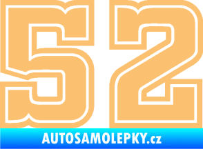Samolepka Startovní číslo 52 typ 5 béžová