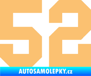 Samolepka Startovní číslo 52 béžová