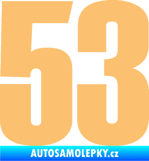 Samolepka Startovní číslo 53 typ 2  béžová