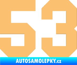 Samolepka Startovní číslo 53 béžová