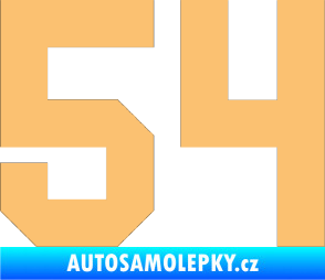 Samolepka Startovní číslo 54 béžová
