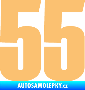 Samolepka Startovní číslo 55 typ 2   béžová