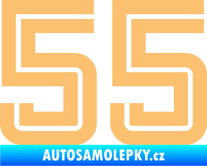 Samolepka Startovní číslo 55 typ 7 béžová