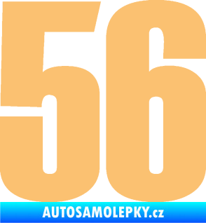 Samolepka Startovní číslo 56 typ 2   béžová