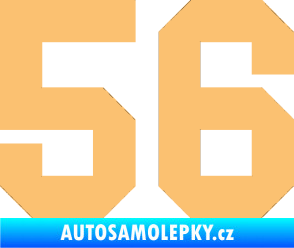 Samolepka Startovní číslo 56 béžová