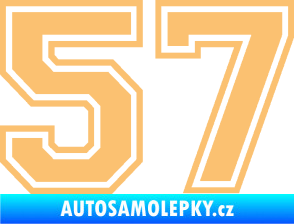 Samolepka Startovní číslo 57 typ 4 béžová