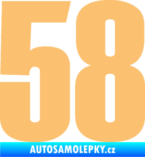 Samolepka Startovní číslo 58 typ 2    béžová